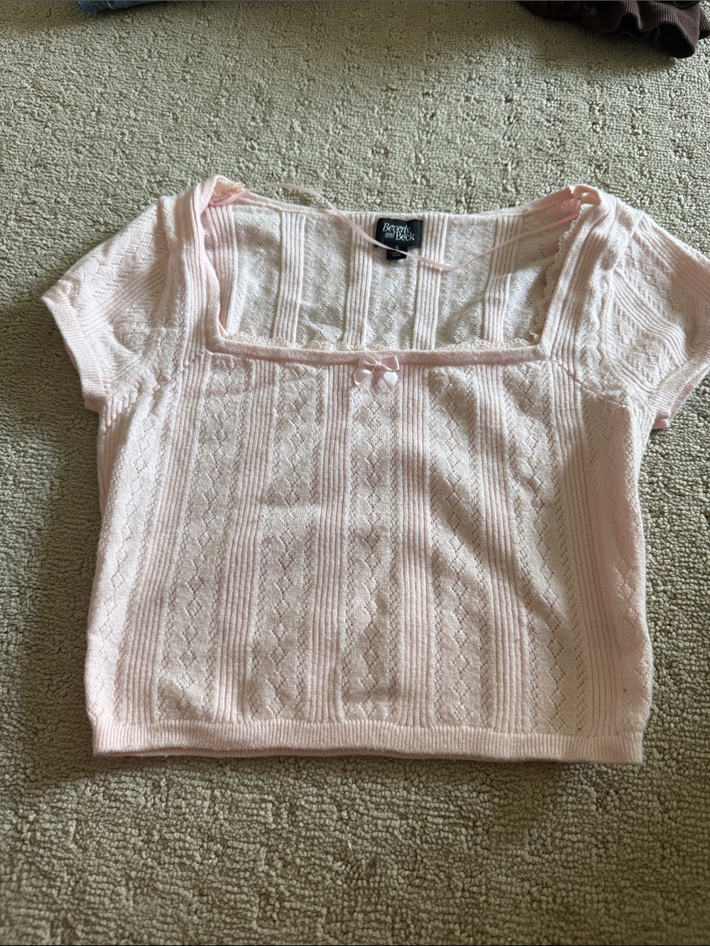 Pacsun Pink Knit Square-Neck Women's Top